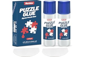Nariolar Jigsaw Puzzle Glue Clear with Applicator Suitable for Fixing and Hanging Puzzles, Quick Drying, 4-Ounces, 2Pack