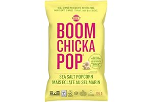 Angie’s BOOMCHICKAPOP® | Non GMO | Gluten Free | Vegan | Ready-to-Eat Popcorn - Sea Salt (136g, 1 Count)