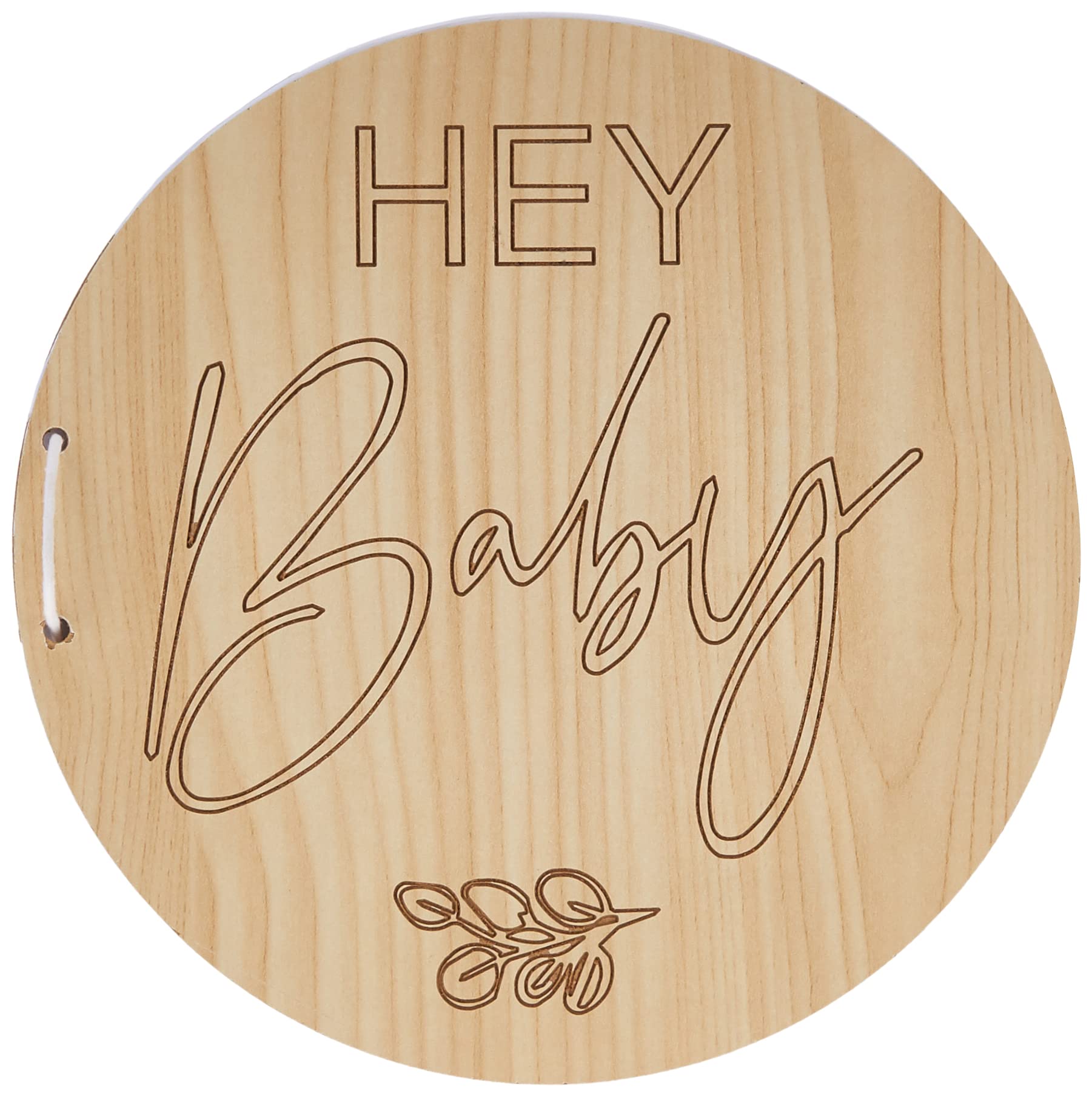 Ginger Ray Wooden Hey Baby Shower Guest Book - Botanical Baby