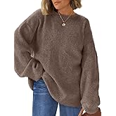 LILLUSORY Womens Oversized Tunic Sweaters Winter Cozy Tops Cute Chunky Crewneck Plus Size Pullover Long Sleeve Clothes