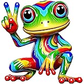 2 PCS Rainbow Frog Vinyl Decals Waterproof Removable Stickers for Car Laptop Truck Bumper A-41