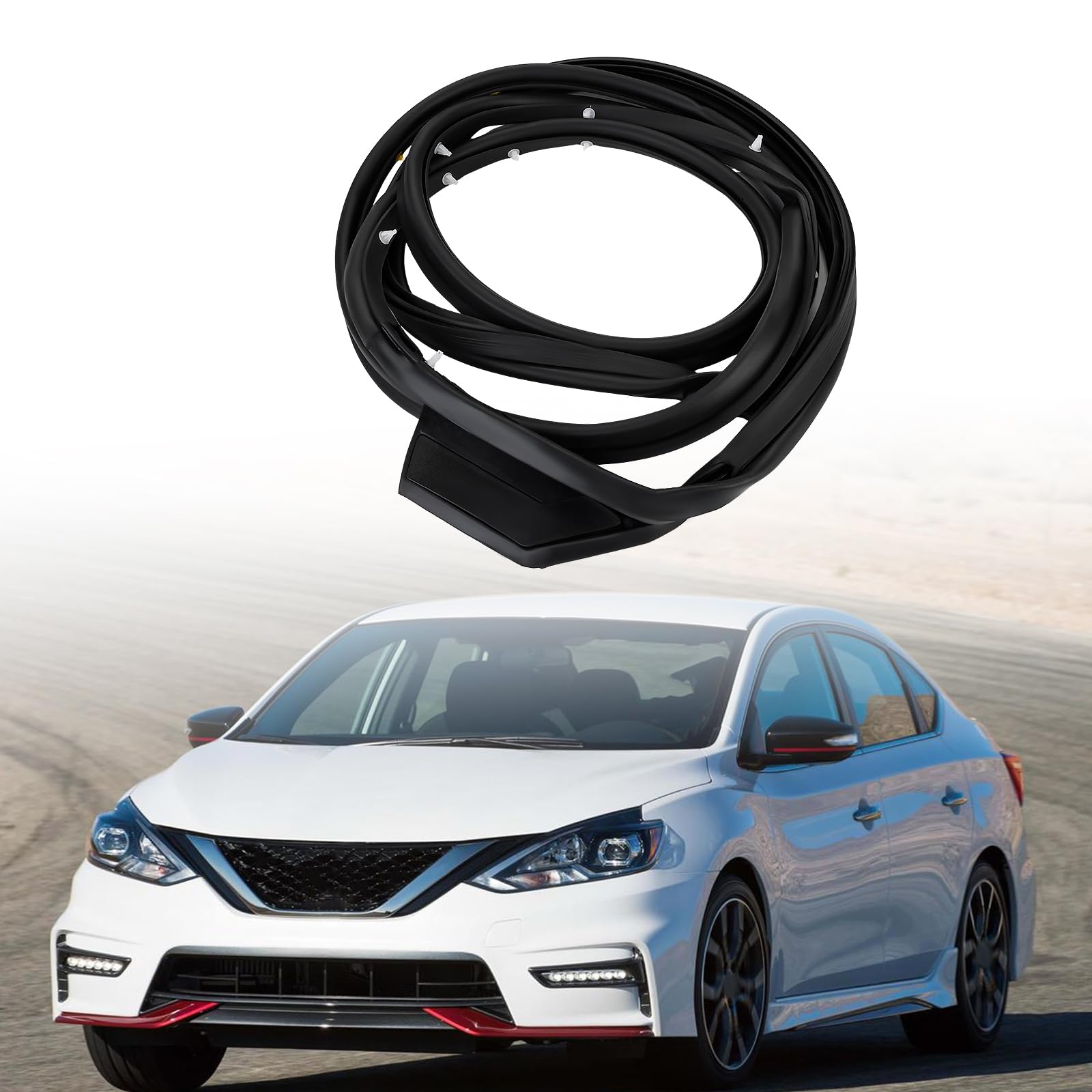 Photo 1 of JDMON Front Left Door Rubber Seal Weatherstrip Compatible with Nissan Sentra 2013 2014 2015 2016 2017 2018 2019, Driver Side Weather Stripping Replace 80831-3SG0A