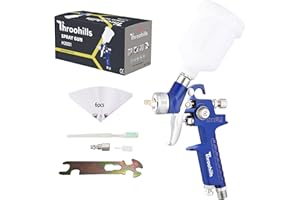 Throohills General Purpose Touch Up Spray Gun Air Paint Sprayer with 0.8mm Nozzle 125cc Cup and 6Pcs Paint Strainers