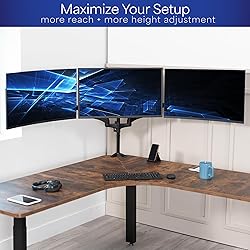 VIVO Triple Pneumatic Monitor Mount for 3 Screens
