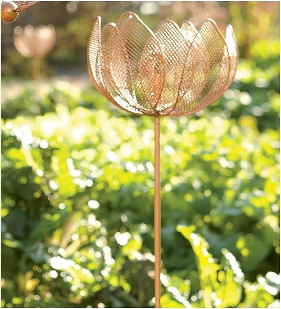 Set of 2 CopperFinished Flower Garden Stakes Amazon.co.uk Garden & Outdoors
