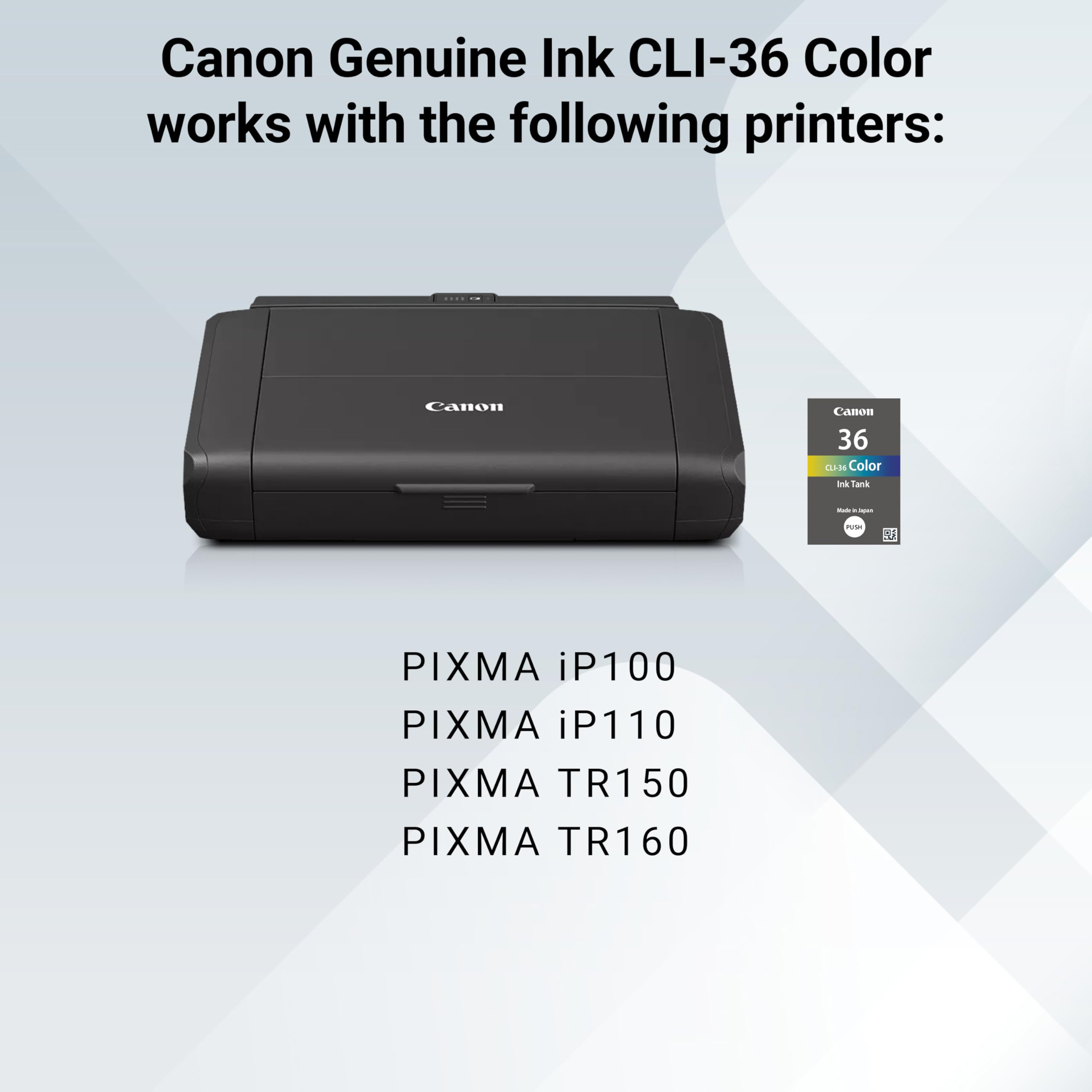 Canon CLI-36 Genuine Color Ink Tank, Compatible with mini320, mini260, iP100, iP110, TR150 and TR160 Printers