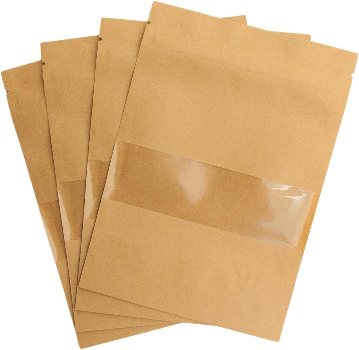 20 QUALITY Kekstüten Kraft & with Viewing Window, Resealable