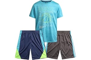 Pro Athlete Boys' Active Shorts Set - Performance T-Shirt and Dry Fit Shorts Set - Summer Activewear Set for Boys (8-16)
