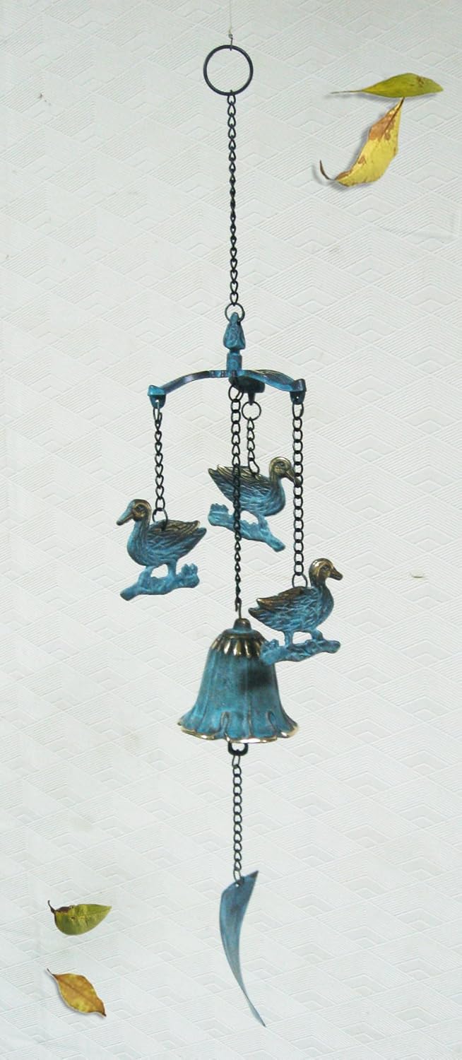 Solid Brass 3 Ducks Wind Chime Wind Noisemakers Garden