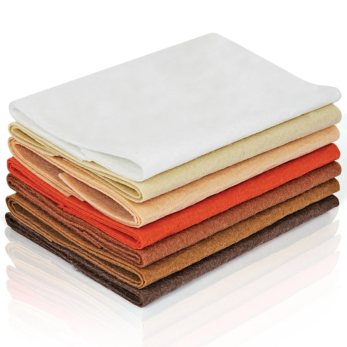 21 PCS A4 Craft Felt Fabric Sheets, 20 x 30cm 7 Assorted Brown Series Colors Felt Sheet Set for DIY Craftwork Sewing Needle Felting Patchwork Embroidery, Solid Color Felt Packs for Art Crafting