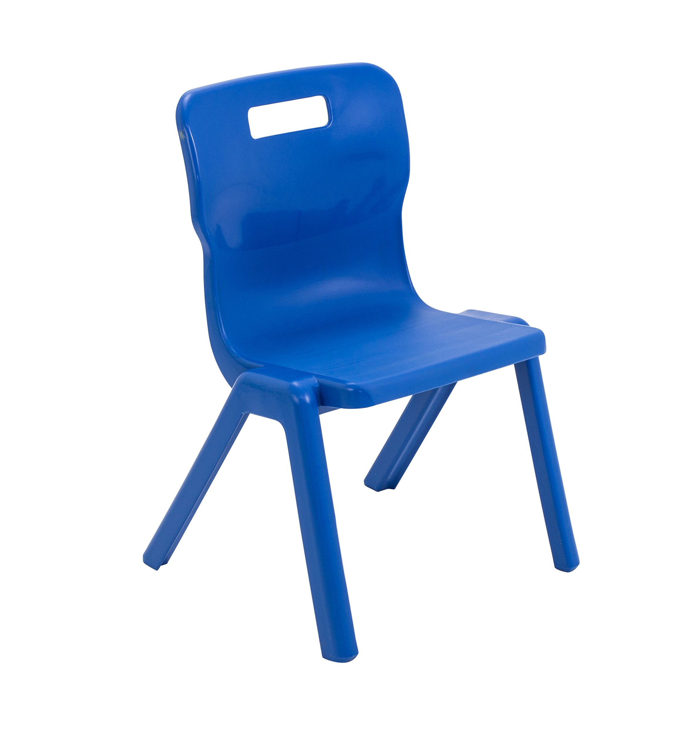 Titan One Piece Classroom Chair, Plastic, Blue, Size 3, Ages 5-7 Years, Pack of 4