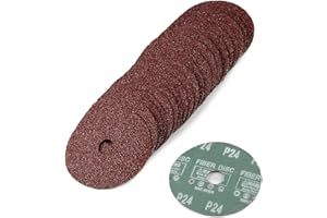 SPEEDWOX 25pcs 24 Grit Aluminum Oxide Resin Fiber Sanding and Grinding Discs, 5-Inch x 7/8-Inch Center Hole Abrasive Disc for