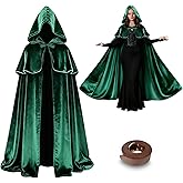 Sunlisky Renaissance Costumes Cloak with Hood Arm Holes Women Medieval Hooded Cape for Halloween Cosplay