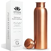 Otiem 100% Copper Water Bottle for Drinking Water, 34 Oz Smooth Finish – Stay Hydrated and Enjoy Ayurvedic Benefits – Leak-Proof, Temperature Retention, Eco-Friendly Design – Durable Copper Bottle