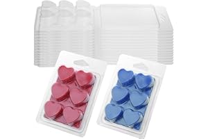 MILIVIXAY Wax Melt Containers-6 Cavity Clear Empty Plastic Wax Melt Molds-100 Packs Heart Shape Clamshells for Making Tarts Wax Melts.
