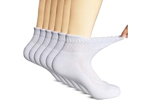 +MD Diabetic Socks for Men Women 6 Pairs,Non-Binding Top Extra Wide Ankle/Crew Socks, for Edema Circulator 9-11 10-13 13-15