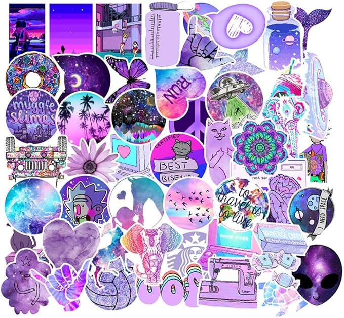 50PCS Assorted Cute Stickers Decals Vinyl Stickers Pack for Teens Laptop Phone Case Car