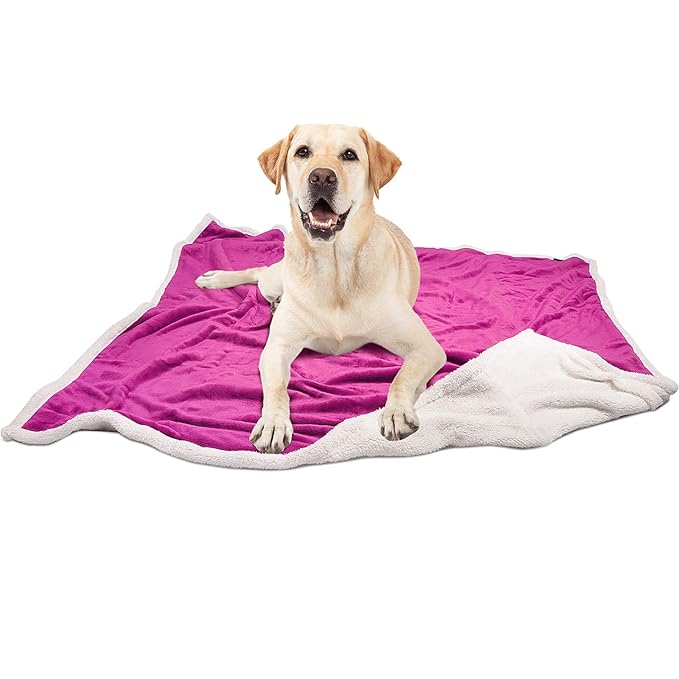 Dog Blanket,Super Soft Warm Fluffy Sherpa Fleece Plush Dog Blankets and