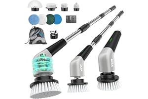 YKYI Electric Spin Scrubber,Cordless Electric Cleaning Brush,Shower Scrubber with 8 Replaceable Brush Heads,Power Scrubber 2 