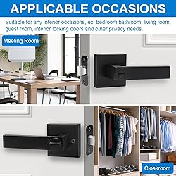 Hasmikit 6 Pack Matte Black Door Handles Privacy