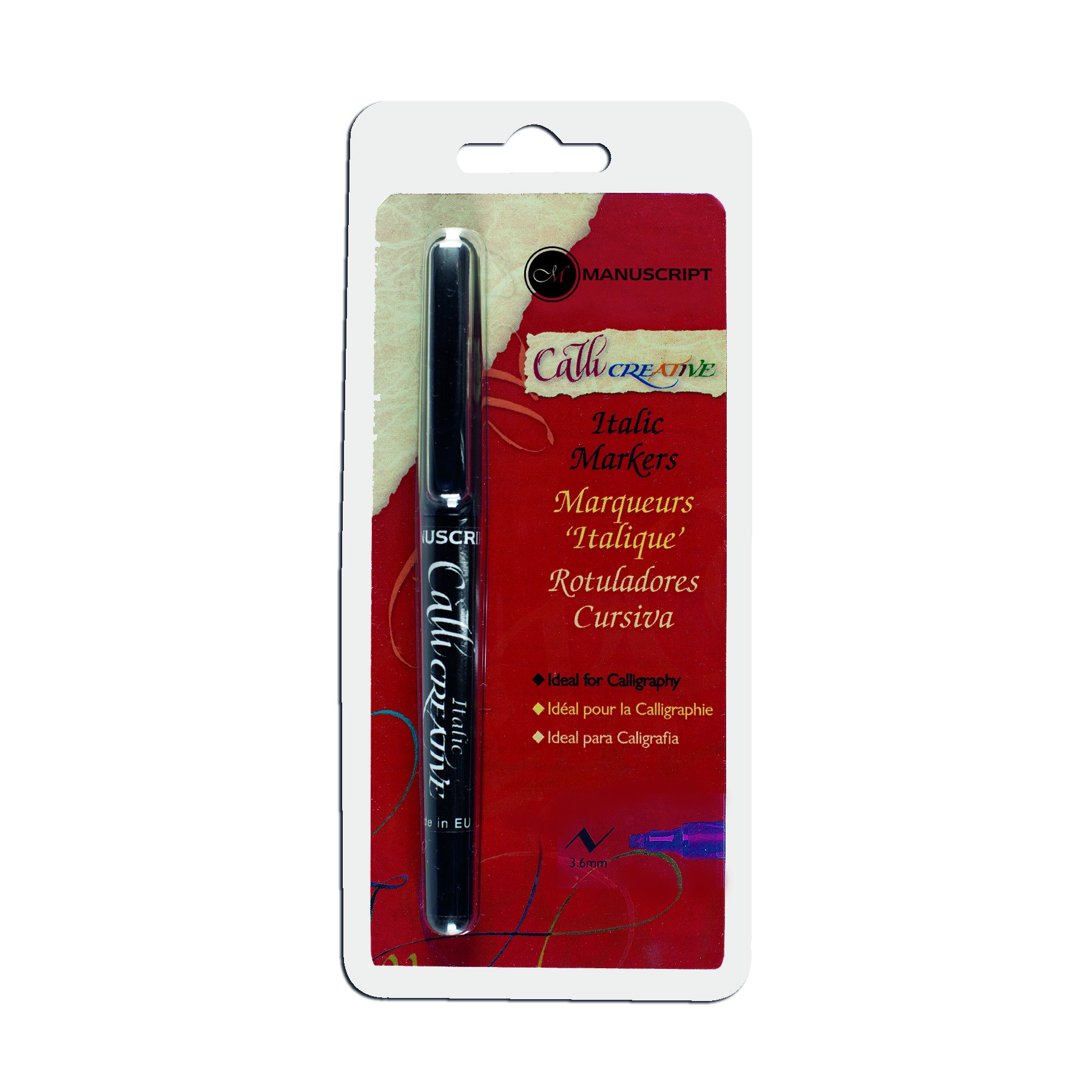 Manuscript 3.6 mm Single Italic Marker Broad, Black