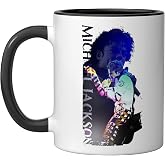 Michael Jackson 102 Back Print Ceramic Mug, Black/White, 11oz