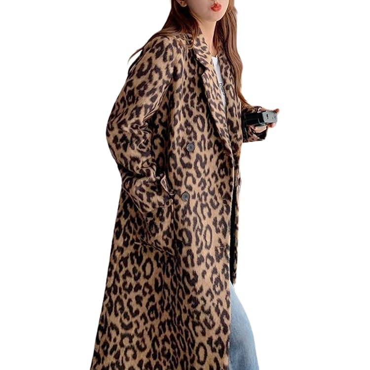 Amazon.com: Sexyshine Women's Leopard Print Long Trench Coat