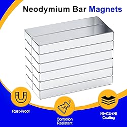 SRENMSMT Powerful Neodymium Bar Magnets, 6 Pack