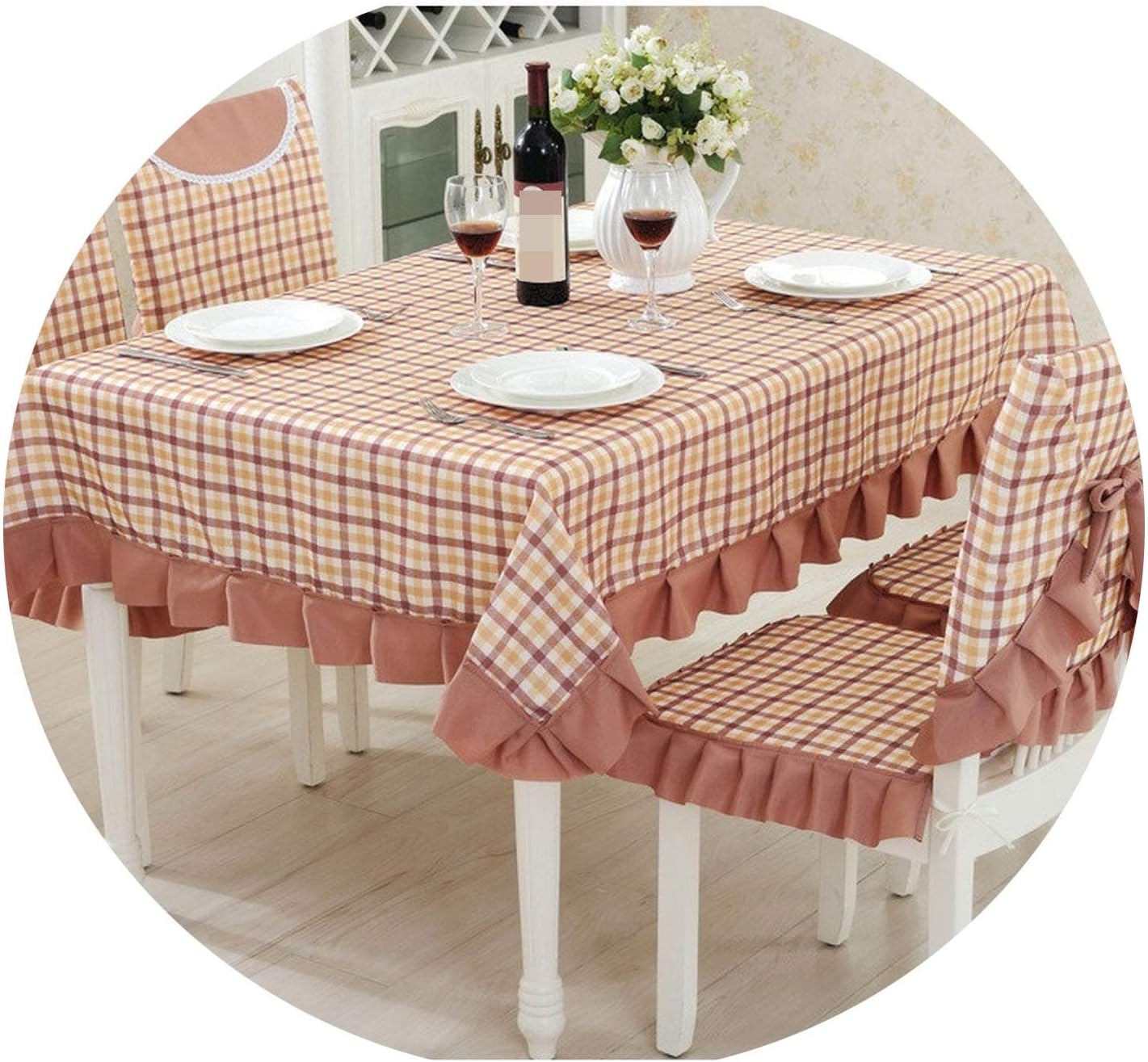 Amazon Com 10 Sizes Rectangle Dining Room Tablecloth For Wedding Home Decoration Pastoral Grid Table Cloth 1pcs Hotel Table Cover Manteles Qiankagezi About 130x130cm Home Kitchen