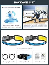 Smiling Shark 2 Pack Head Lamp LED Rechargeable 6 Modes 270° Wide Beam view 7