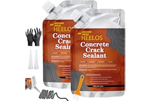HEELOS Concrete Crack Filler,2 Pack Cement Crack Sealant, High Elasticity Crack Filler Repair Sealer, Self Leveling Waterproof Caulking Glue Sealing Adhesive for Concrete Driveway, Patio, Sidewalk (Grey)