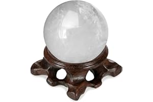 DOITOOL Wooden Stand for Crystal Sphere Quartz Ball Holder Wood Display Stand Base Decorative Orb Egg Base for Crystal Ball S
