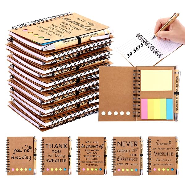 30 SETS EMPLOYEE APPRECIATION GIFTS BULK INSPIRATIONAL SPIRAL...