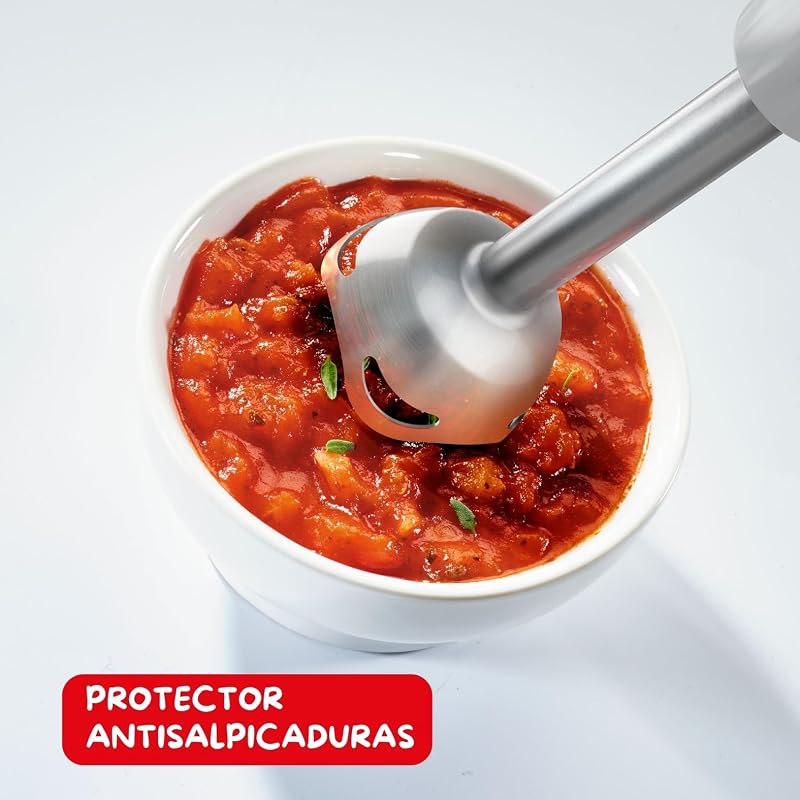 Quickchef, Liquidificador manual + Espátula, Pé de metal, 1000 W, 10 velocidades, Lâminas Powelix, picador de 500 ml, copo medidor de 800 ml, DD655DES Cinza