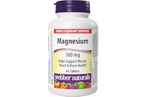 Webber Naturals Magnesium 500 mg, 60 Tablets, Enhanced Absorption Mineral, Supports Bone and Muscle Functions, Vegan