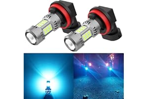 PHINLION H8 H11 LED Fog Light Bulb or DRL, 3200 Lumens Super Bright Ice Blue, Non-polarity 3030 30 SMD Chips 12V H16 H11LL H8LL Fog Lamps Replacement for Cars