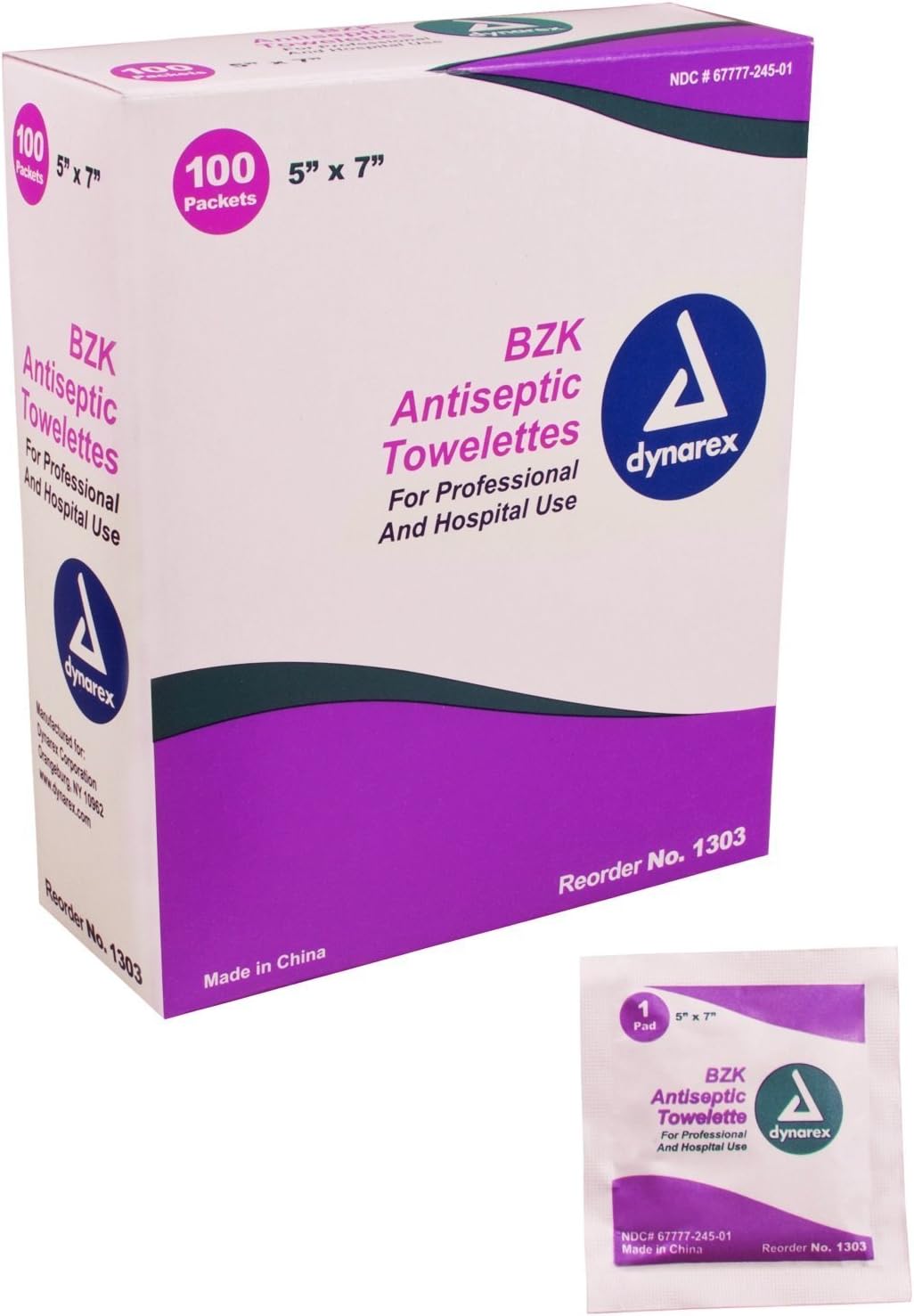 Box Of 100 BZK Antiseptic Towelettes: Health & Personal Care