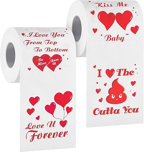 Télécharger gratuitement Images 2 Rolls Valentine Heart Love Toilet Paper Funny Gag Gift 4 dernière salutations