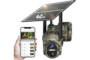 Lemnoi 4G Cellular Outdoor Security Camera Wireless, Wildlife Surveillance Camera Solar Powered, Pre-Installed SIM Card, No W