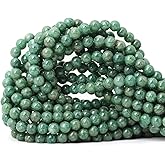 CHEAVIAN 60PCS 6mm Natural African Jade Gemstone Round Loose Beads for Jewelry Making DIY Findings 1 Strand 15"