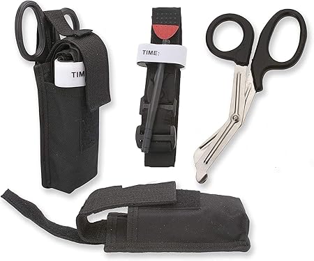 One Hand Tourniquet combat kit with one-hand windlass and trauma shears