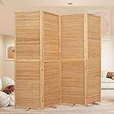 Room Divider Folding Privacy Screens,Hand-Made Natural Bamboo Room Dividers | Freestanding &amp; 2-in-1 Function, Effortless Setup, 4 Panel Wall Divider(67''Hx70.8''W),Portable Room Partitions and Separators