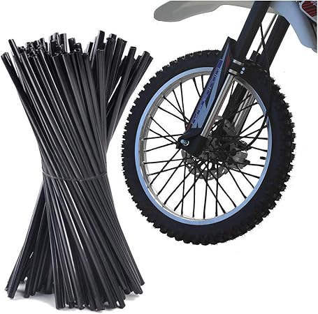 Amazon スポークカバー 72本セット スポーク バイク 自転車 オートバイ用 スポークスキン スポークラップ スポークガード ホイール用 前輪 後輪 ブラック ポイントカバー 車 バイク