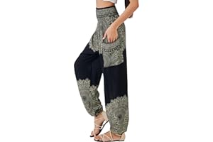 Joob Joob Boho Pants for Women - Hippie Harem Pants Women - Womens Yoga Pants – Comfy Bohemian Flowy Hippie Clothes