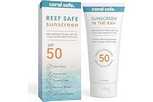 Reef Safe Mineral Sunscreen Travel Lotion SPF 50 - Mexico & Hawaii 104 Reef Act Compliant, Biodegradable, Zinc Oxide, Oxybenzone & Octinoxate Free, Water Resistant, Natural Ingredients, by Coral Safe