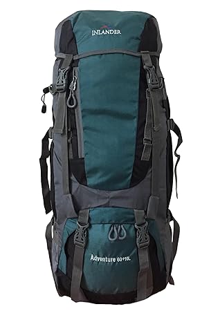 INLANDER 60L Sea Green Travel Bag Backpacking Backpack for Outdoor Hiking Trekking Camping Rucksack