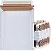 Fainne 7 x 9 Inch Rigid Mailers Kraft Cardboard Envelope Bulk Self Adhesive Flat Shipping Bag for Office Mailing Document Photo Letters Packaging Supplies (White,200 Pcs)