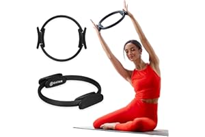Gaiam Pilates Ring Fitness Circle - Lightweight & Durable Foam Padded Handles, Flexible Resistance Exercise Equipment for Toning Arms, Thighs/Legs & Core