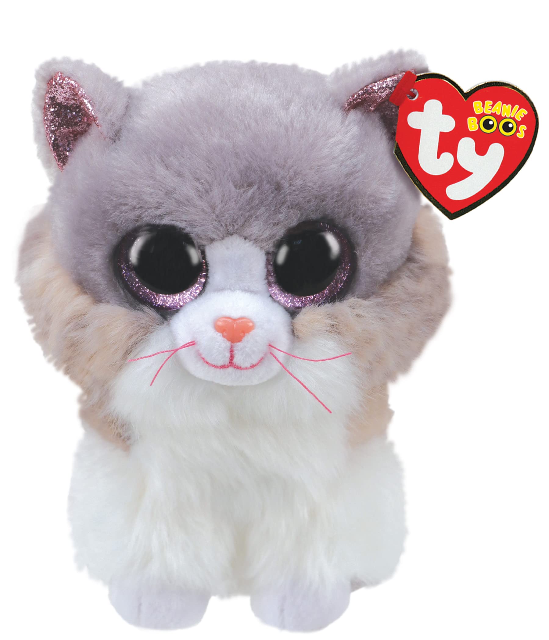 Ty UK Ltd 2005071 Asher Cat W/Horn - Beanie Boos Stuffed Animal, Multicoloured, 15cm
