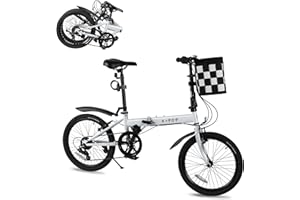 LayBurst Foldable Bike for Adults,20 Inch Commuter Bike with Detachable Basket,7-Speed,Streamlined Design,Folding Bicycle for Commuting,Fitness and Vacation.